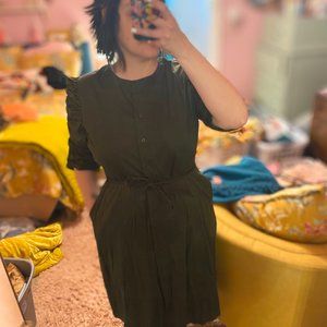 Who What Wear Olive Shirt Dress NWT